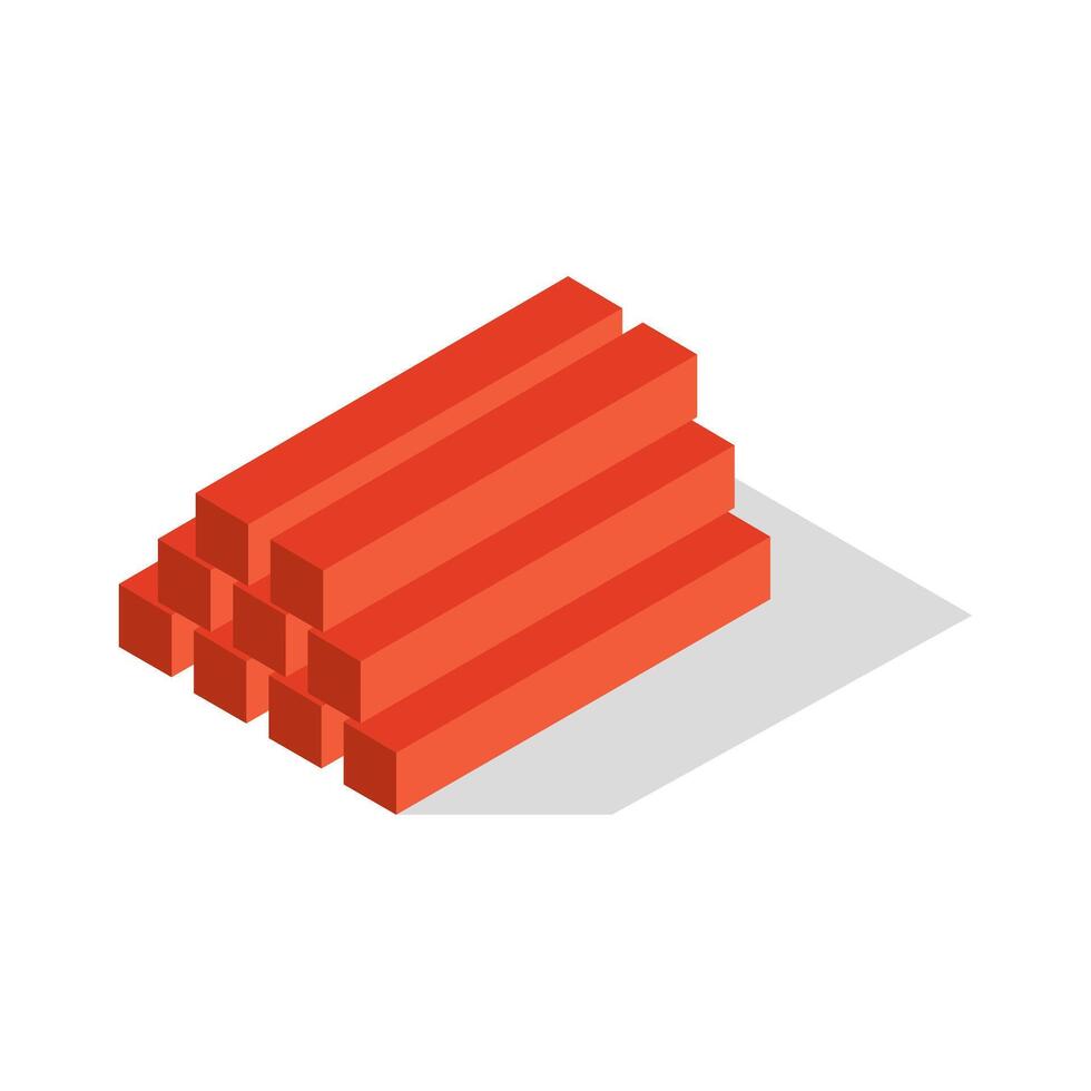 Isometric bricks on a background vector