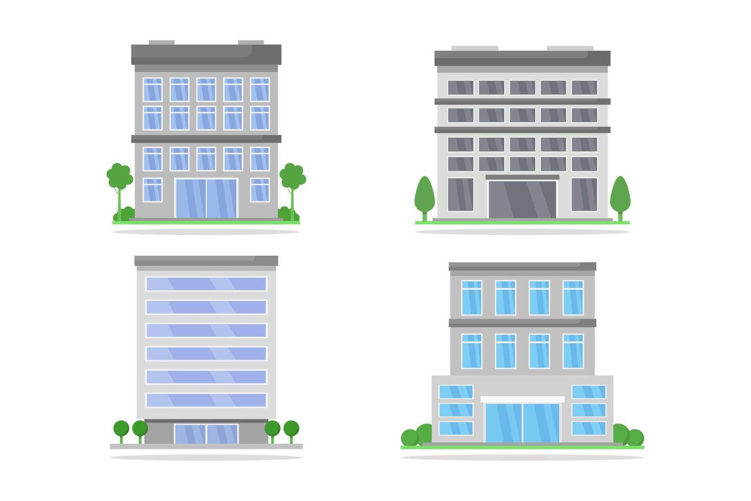 Office building illustrated on white background vector