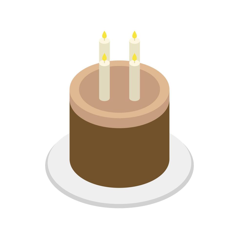 Illustrated isometric cake vector