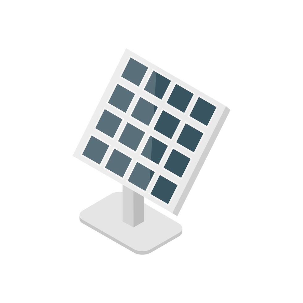Isometric Solar Panel Icon On White Background vector