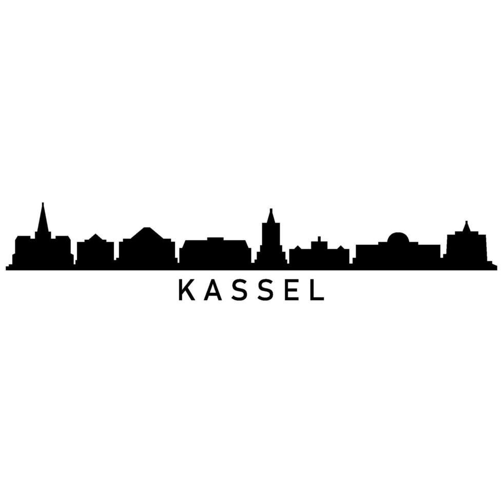 Kassel skyline illustrated on white background vector