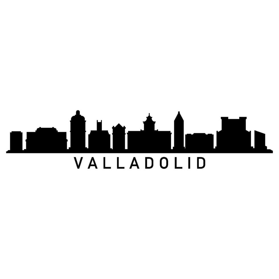 Valladolid skyline illustrated on white background vector