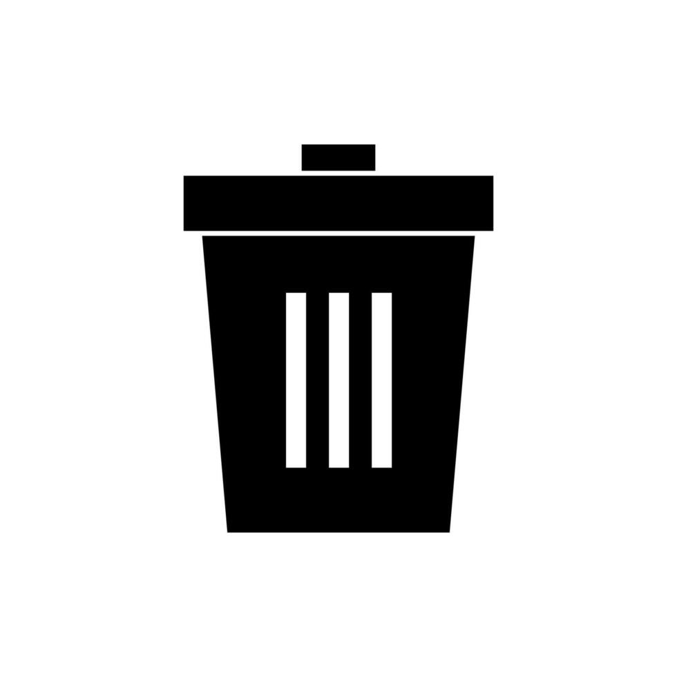 Trash bin illustrated on white background vector