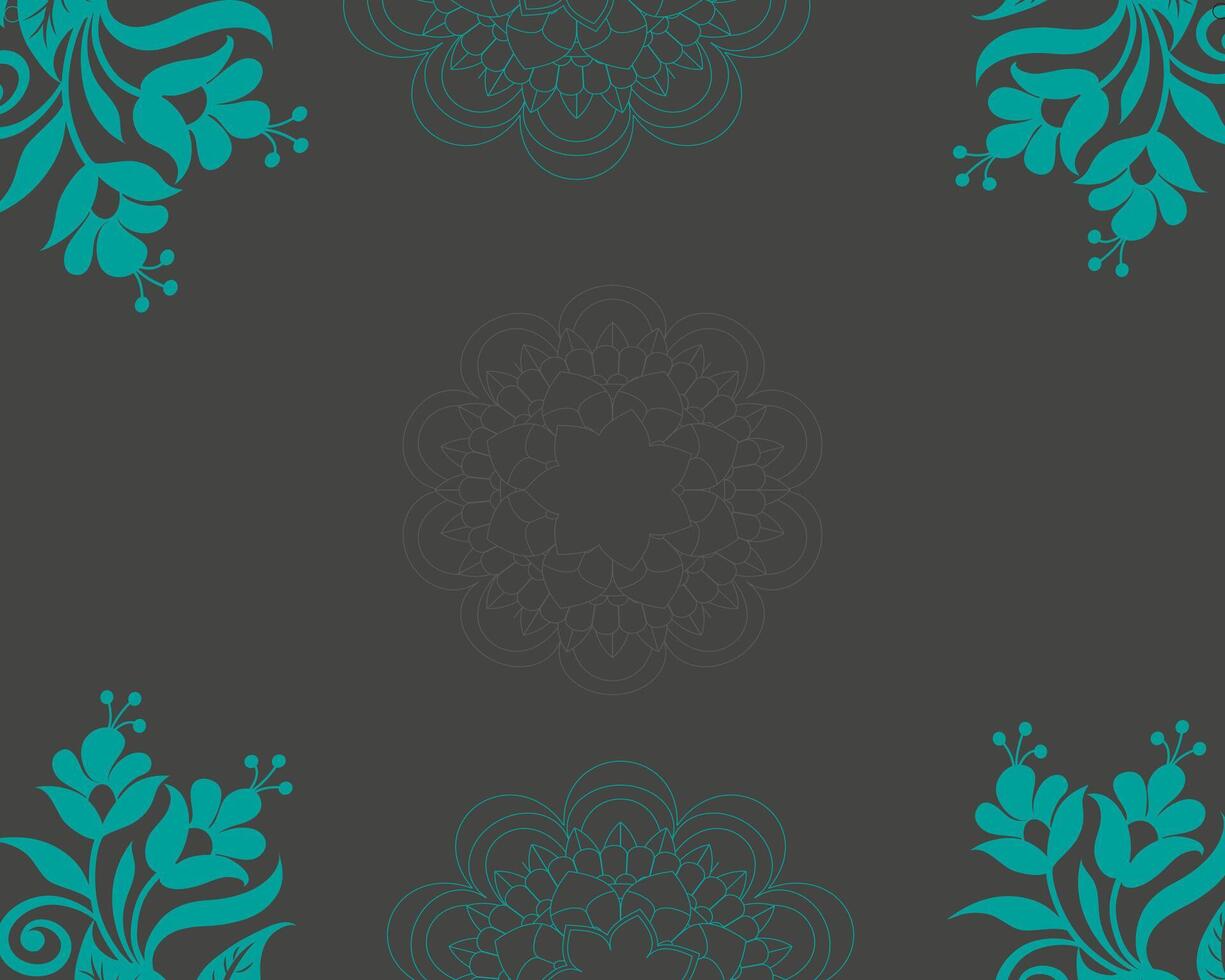 a card with a floral design on it and a place for the text flower. vector