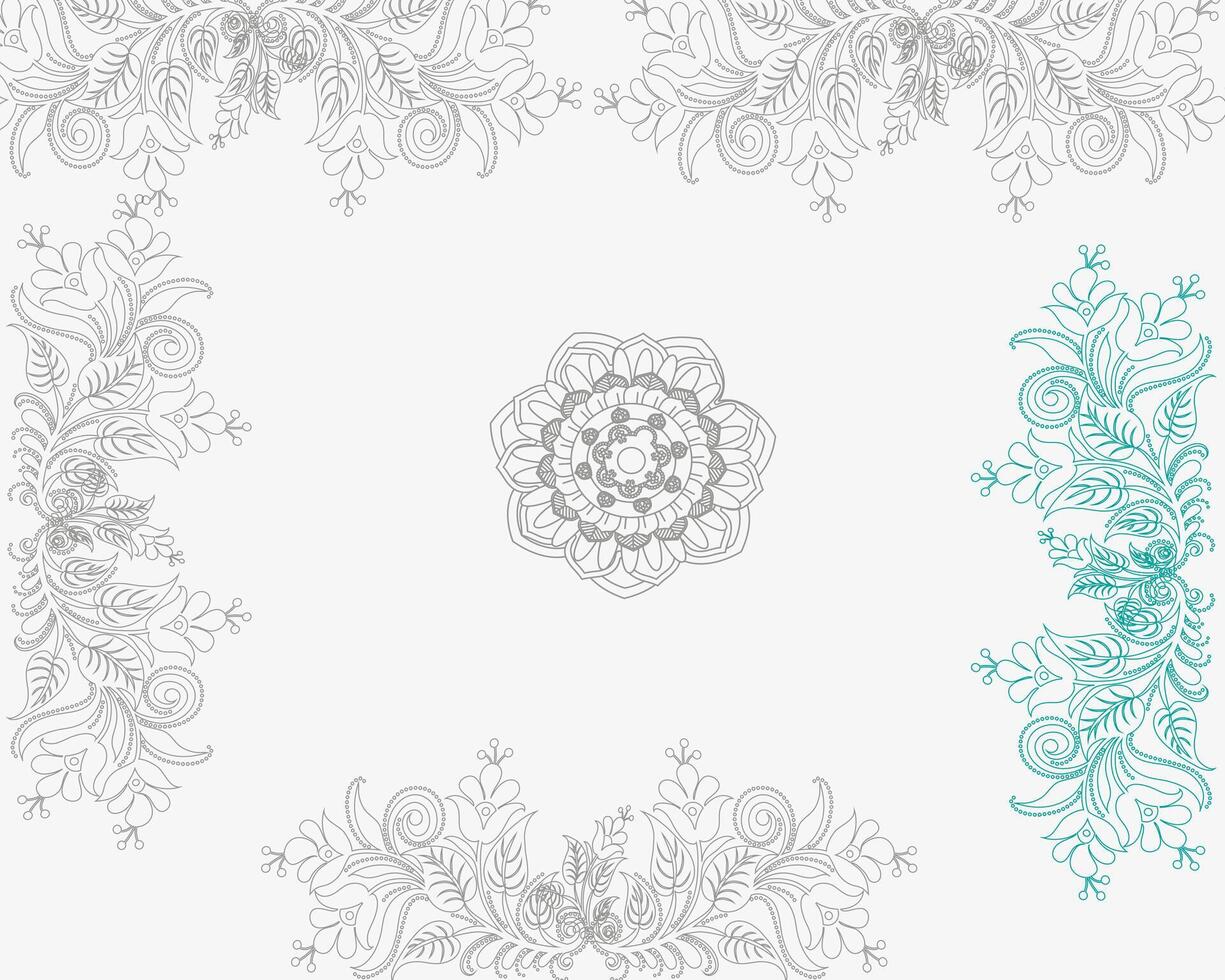 a card with a floral design on it and a place for the text flower. vector