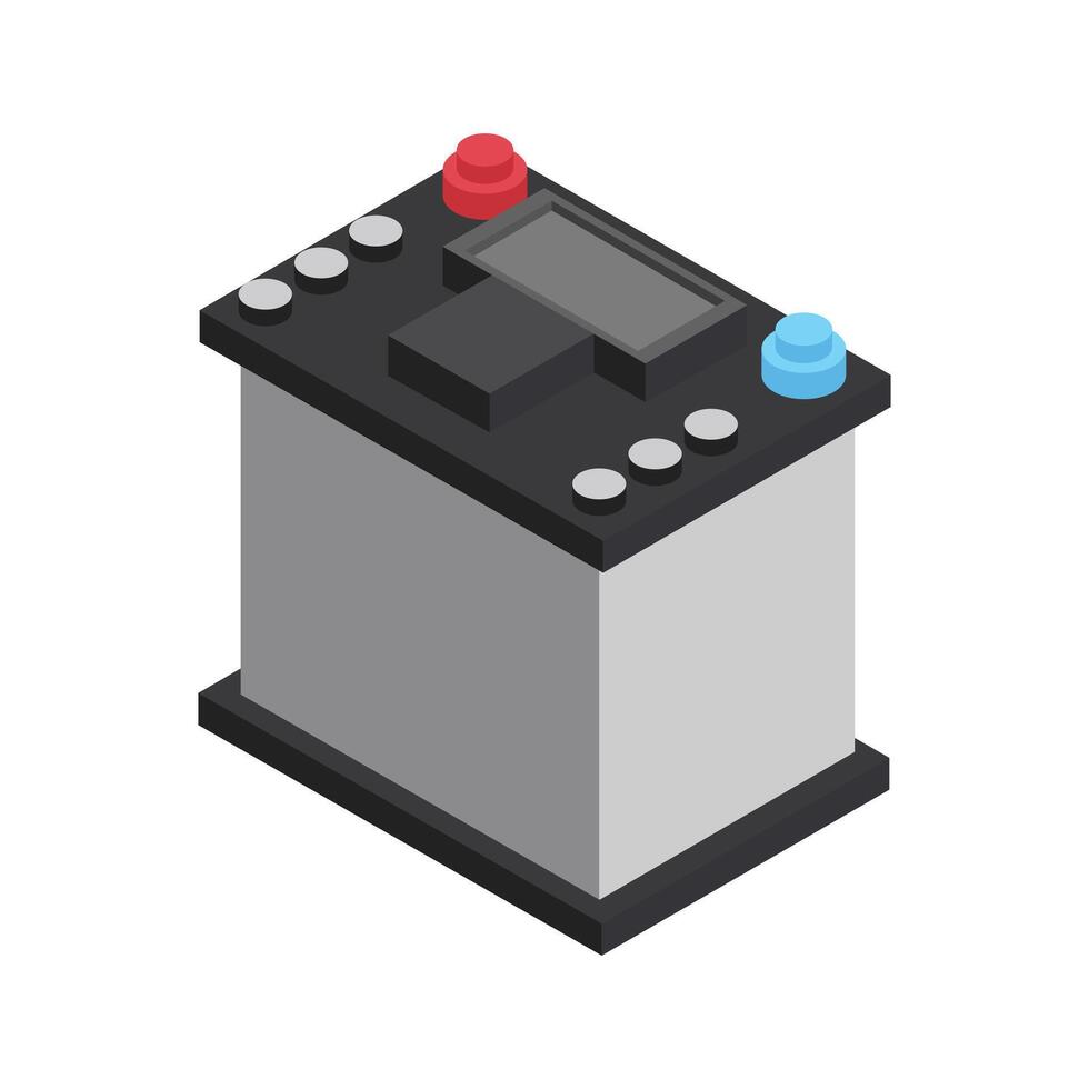 Car Battery Icon On White Background vector