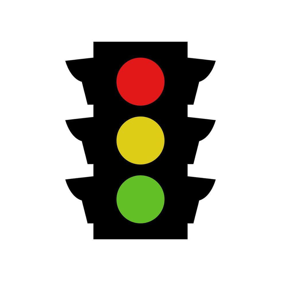 Traffic light illustrated on a white background vector