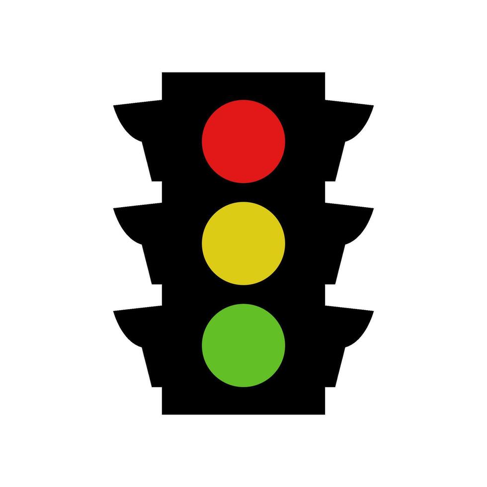 Traffic light illustrated on a white background vector