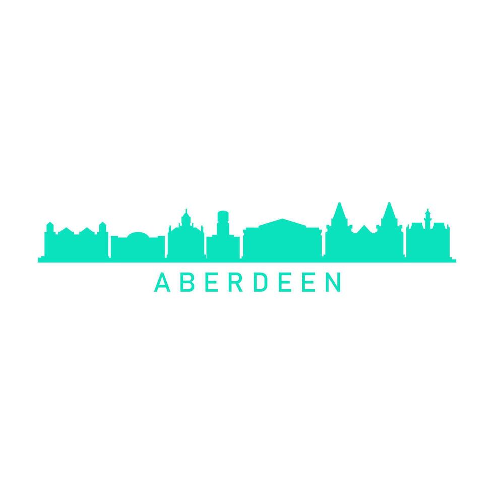 Aberdeen skyline illustrated on white background vector
