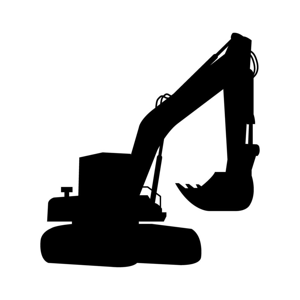 Excavator illustrated on white background vector