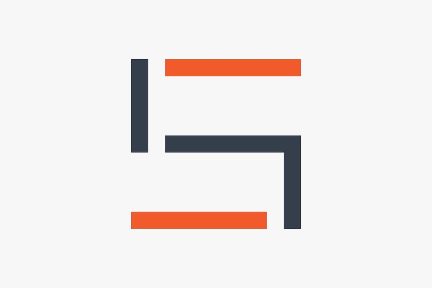 Square Line Initial Letter S Logo. Flat Vector Logo Design Template Element