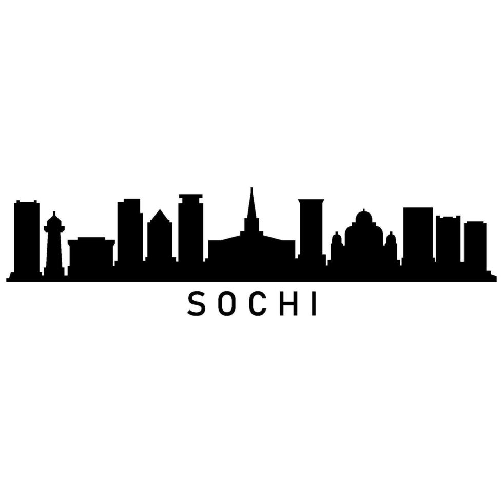 Illustrated Sochi skyline vector