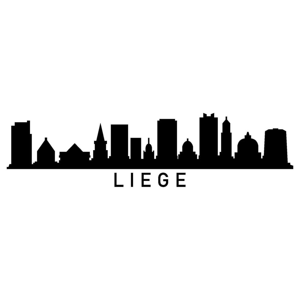 Skyline liege on white background vector