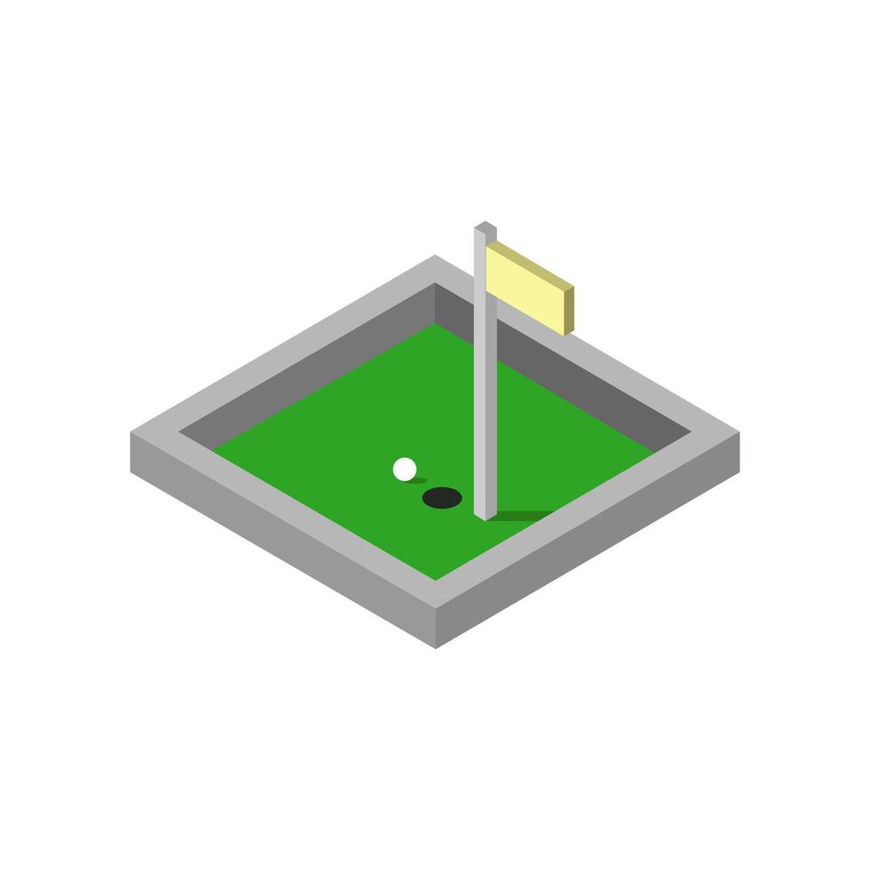 Illustrated isometric golf vector