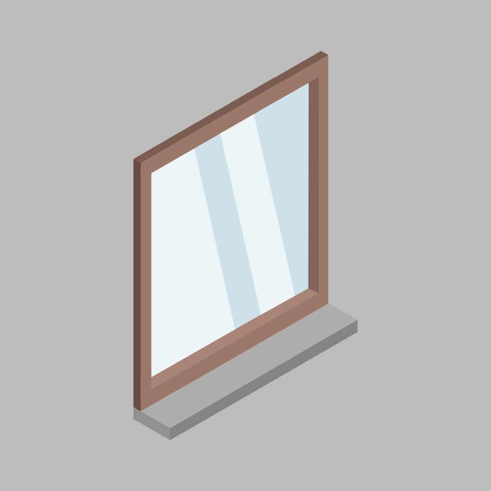 Illustrated isometric window vector