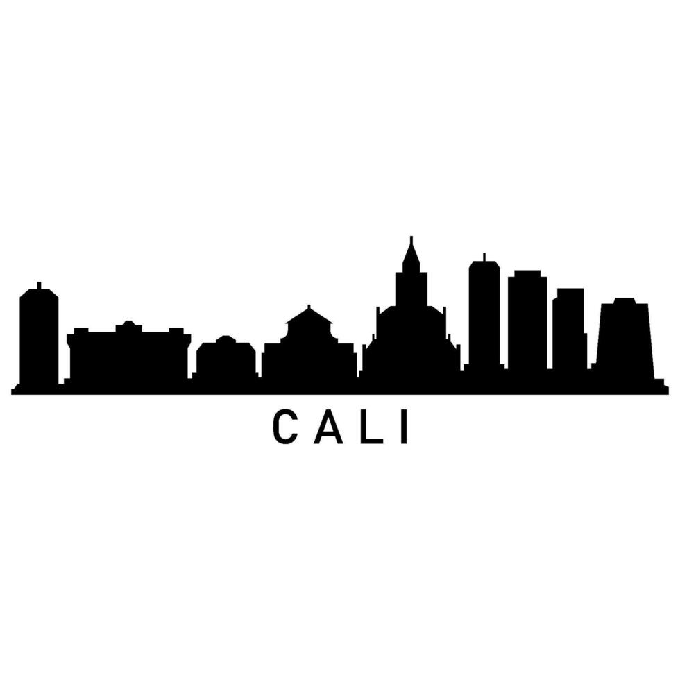 Cali skyline on white background vector