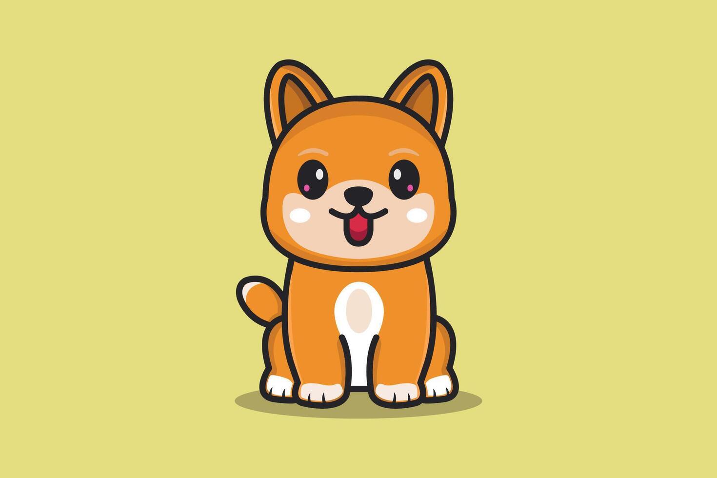 perro ilustrado en dibujos animados estilo vector