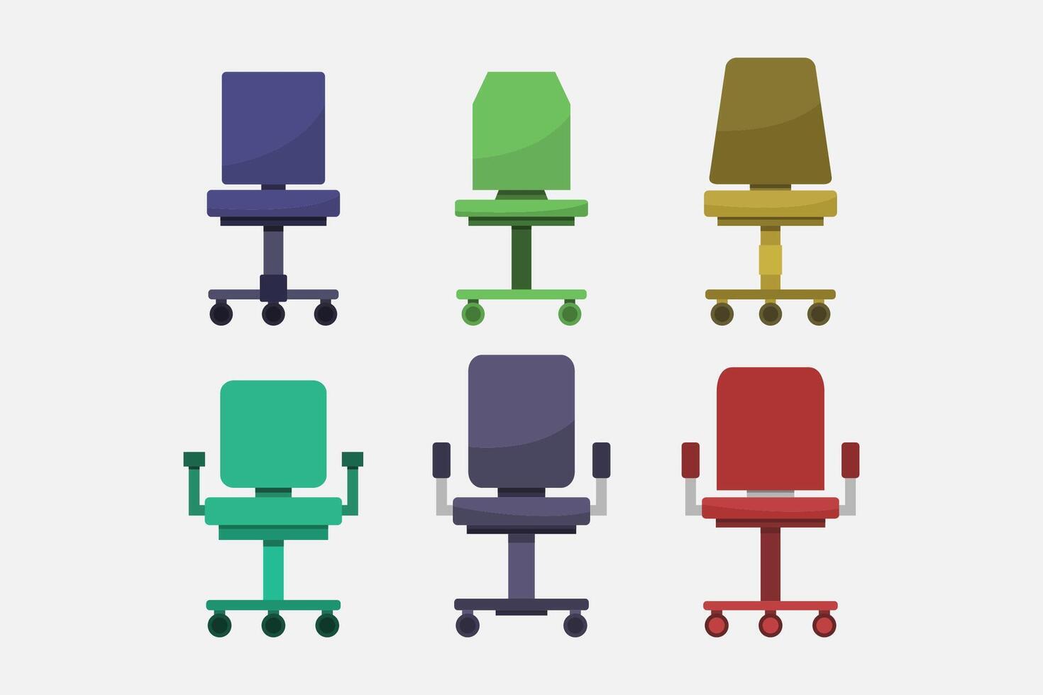 Set of illustrated office chairs vector