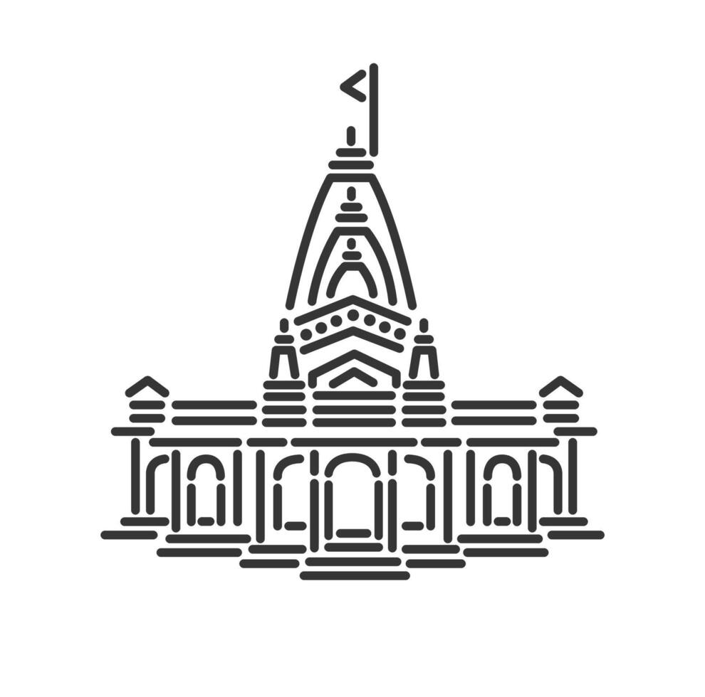 Nageshwar Temple illustration vector icon.