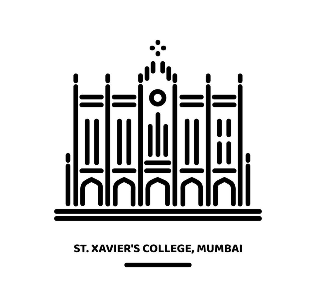 St. Xaviers Collage building illustration icon. vector