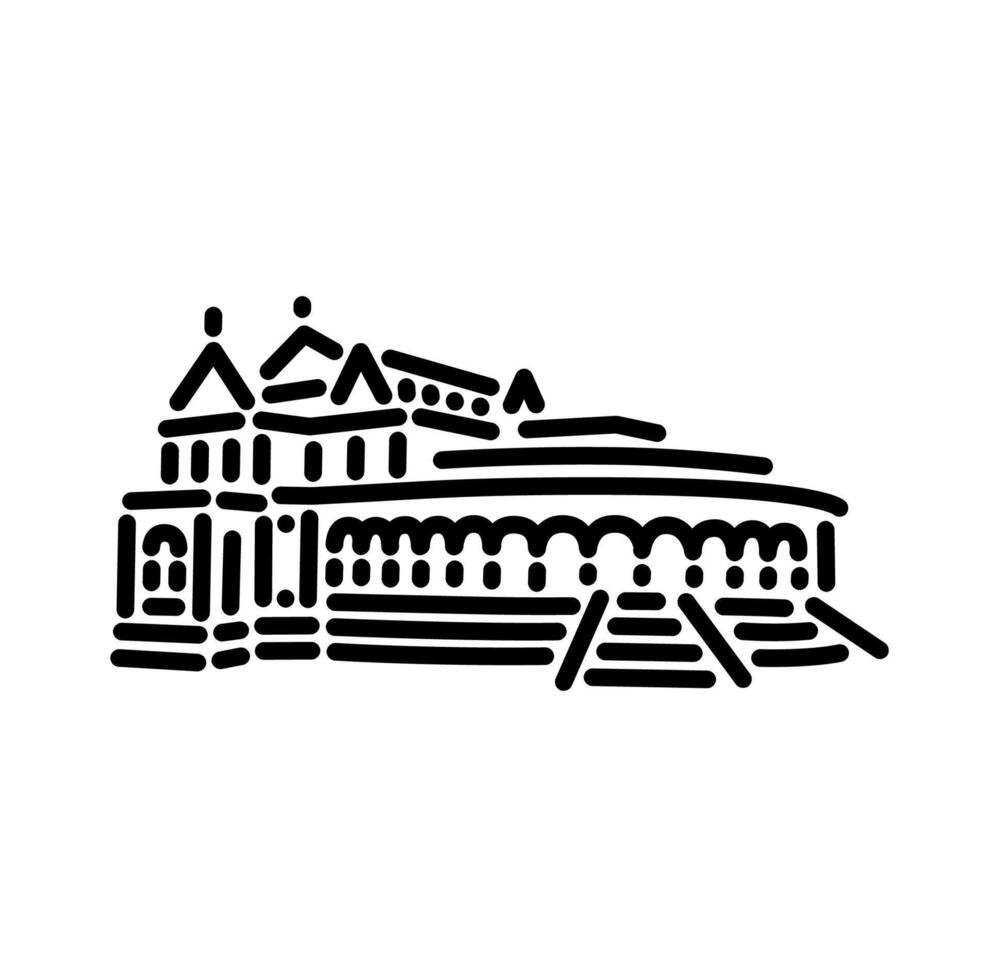 Government Museum Chennai old building vector icon.