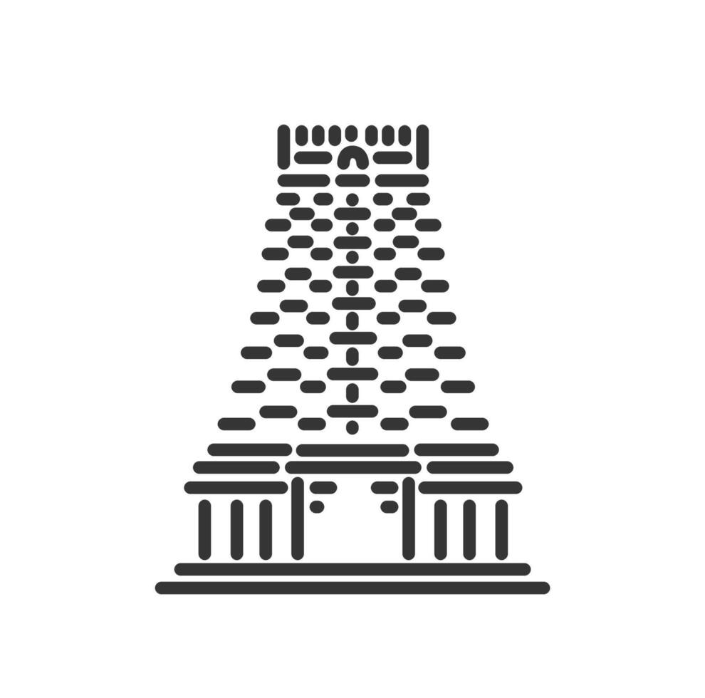 Rameshwaram Temple illustration vector icon.