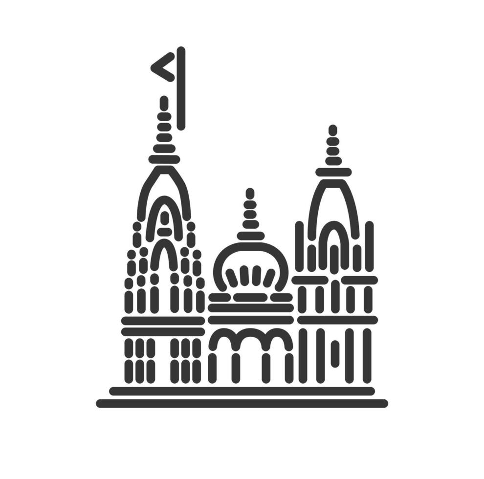 Kashi Vishwanath Temple illustration vector icon.