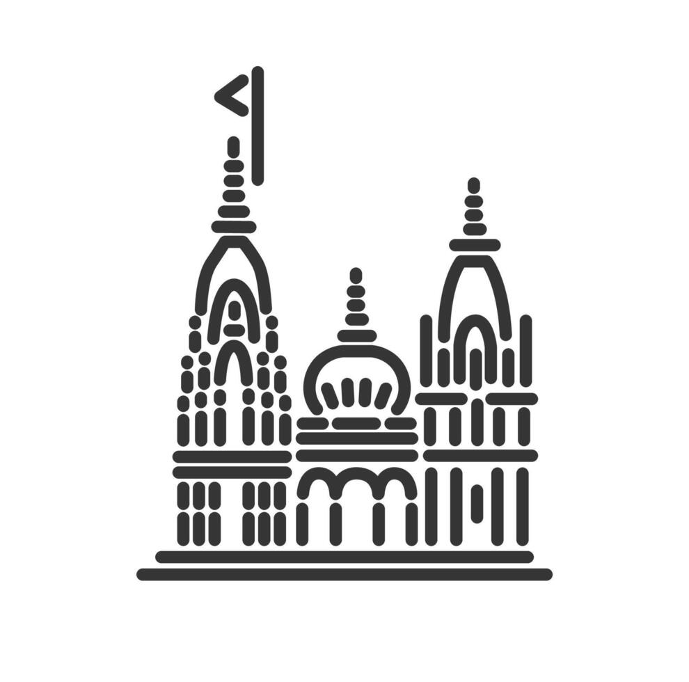 kashi vishwanath templo ilustración vector icono.