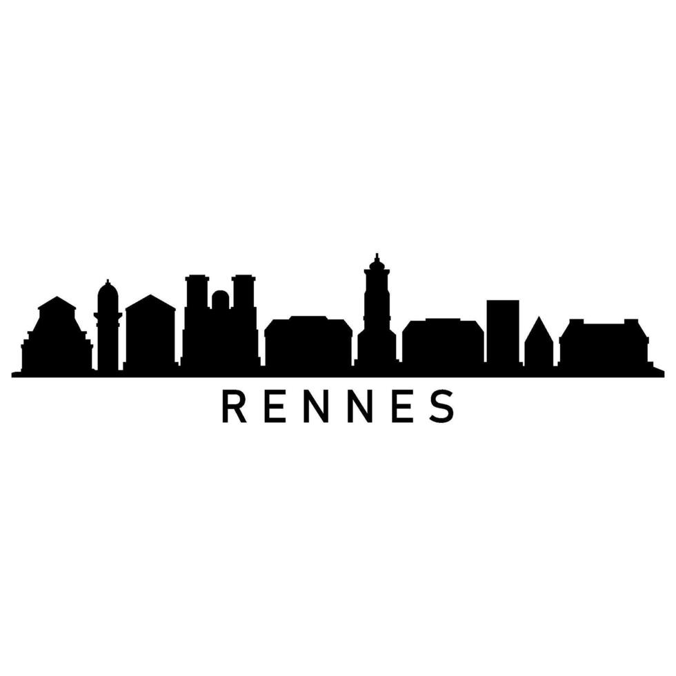 Illustrated Rennes skyline vector