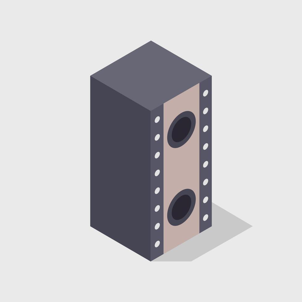 Illustrated isometric woofer vector