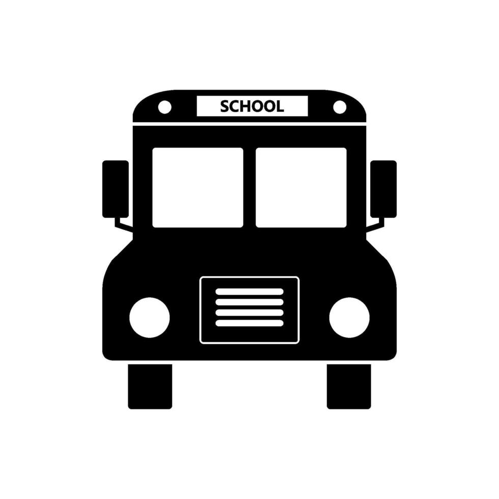 School bus front illustrated on white background vector