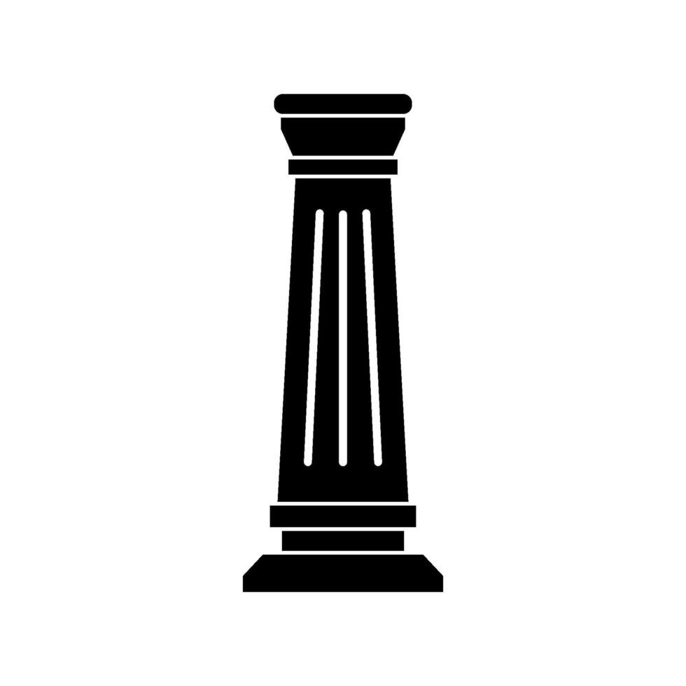 Columna del templo ilustrada sobre fondo blanco. vector