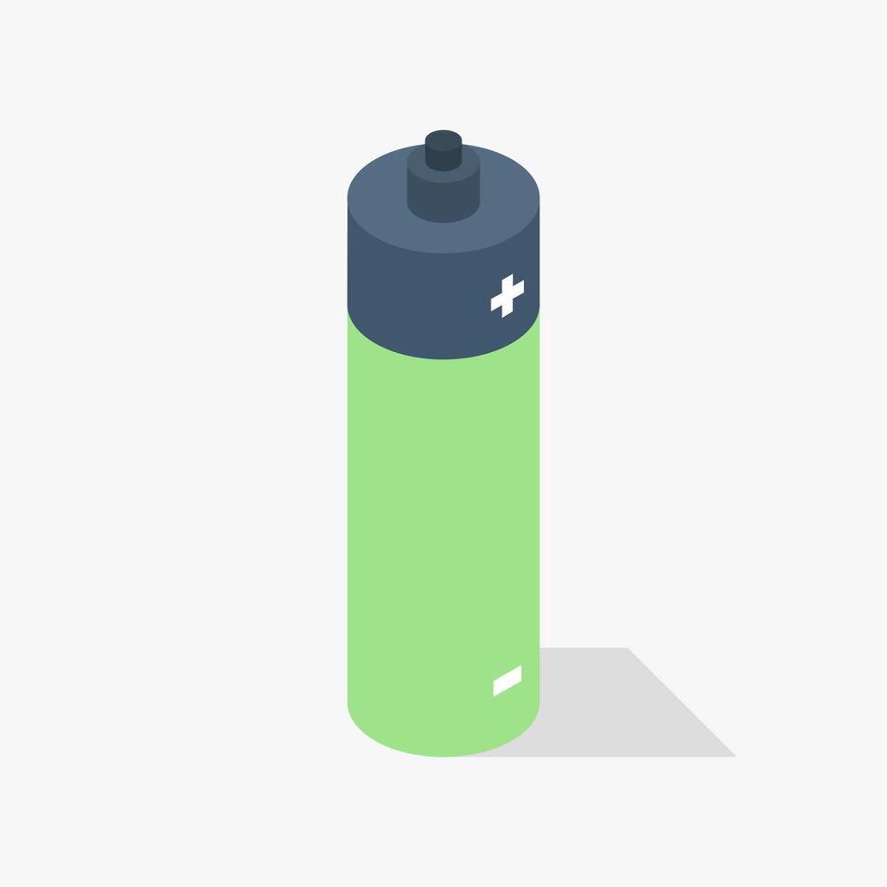 Battery isometric illustrated vector