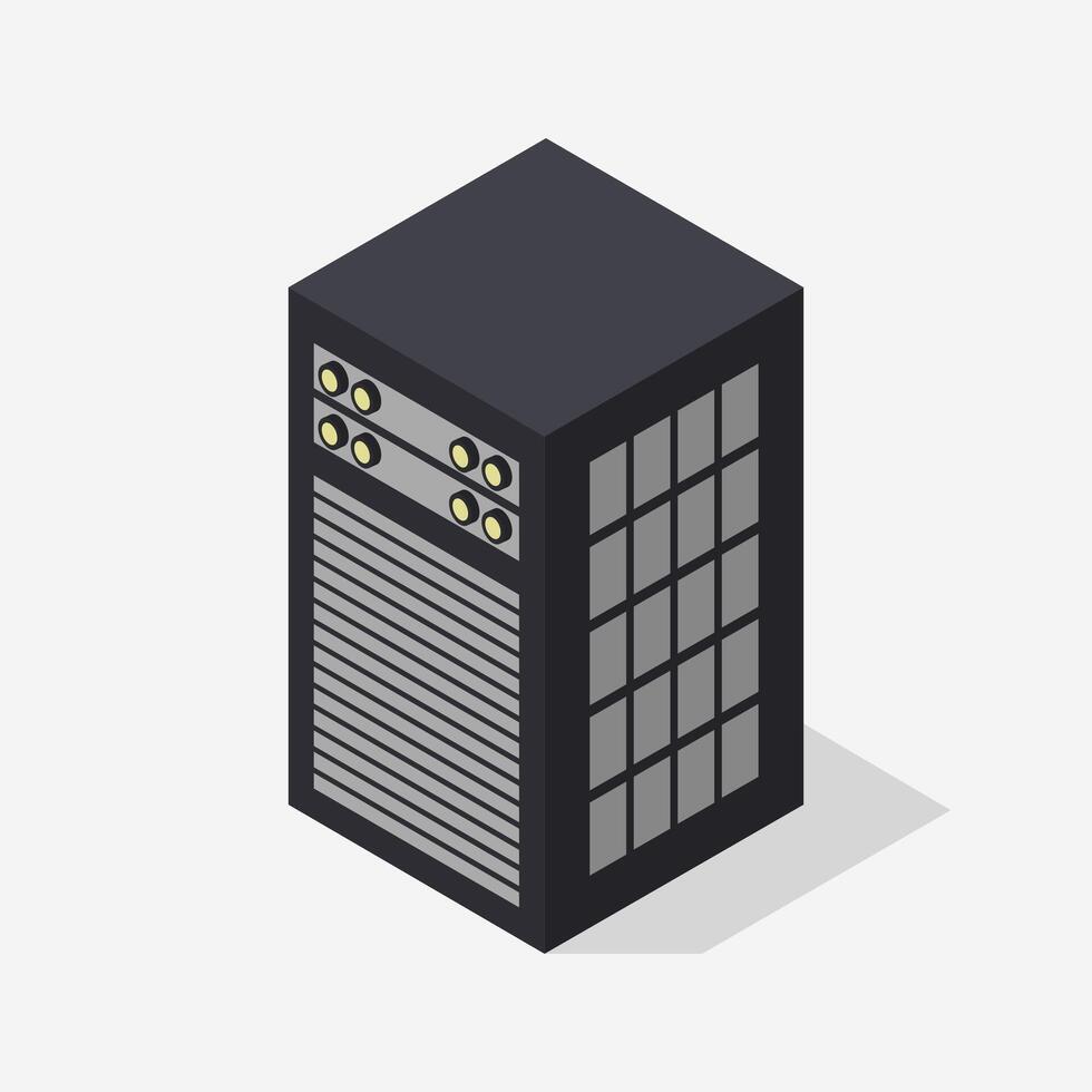 Illustrated isometric server vector