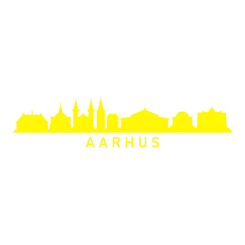 Aarhus illustrated on white background vector