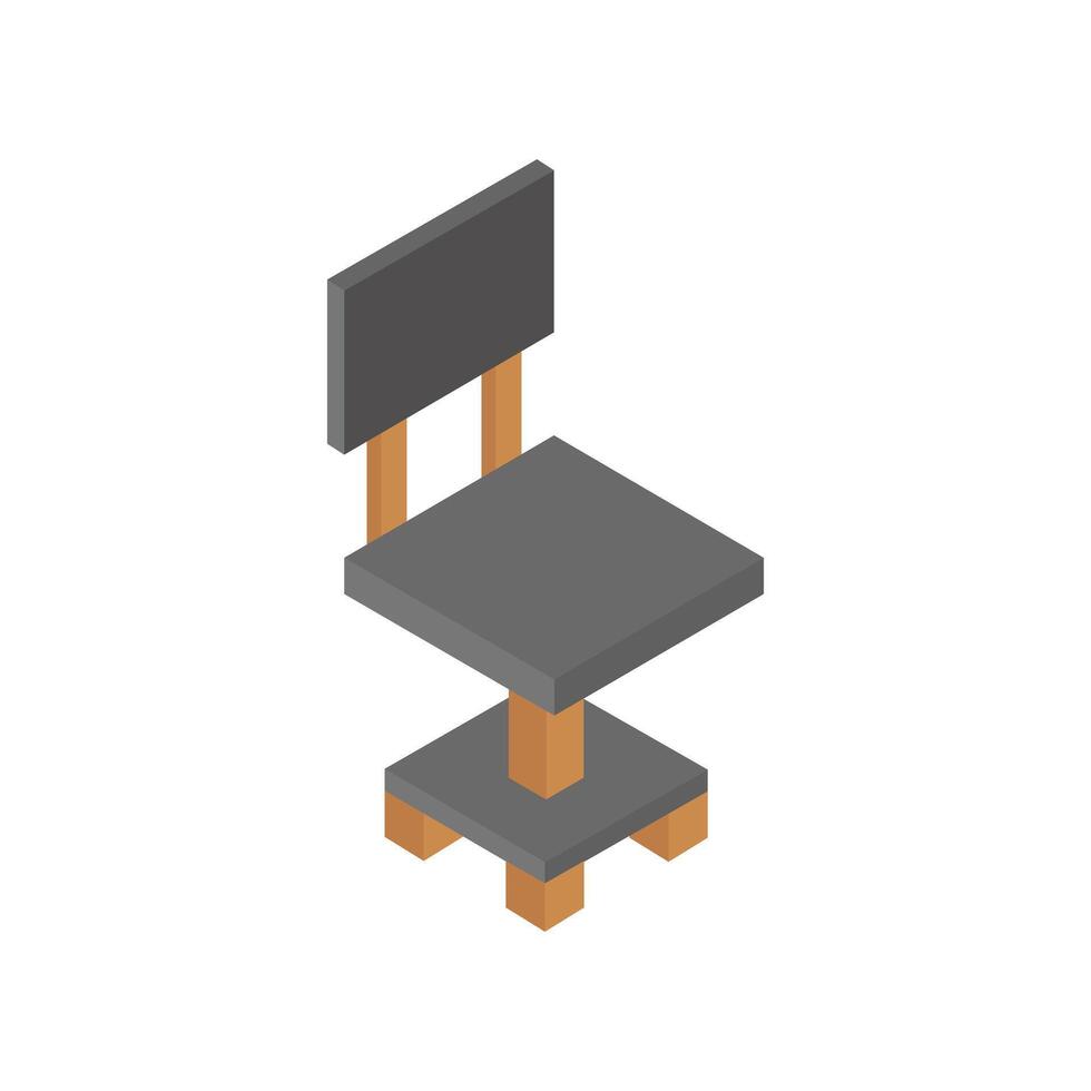Illustrated isometric office chair vector
