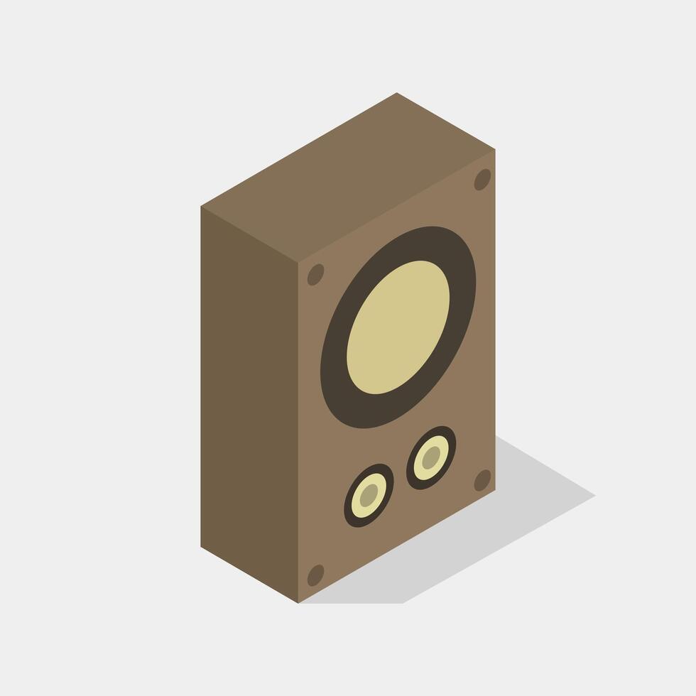 Illustrated isometric woofer vector