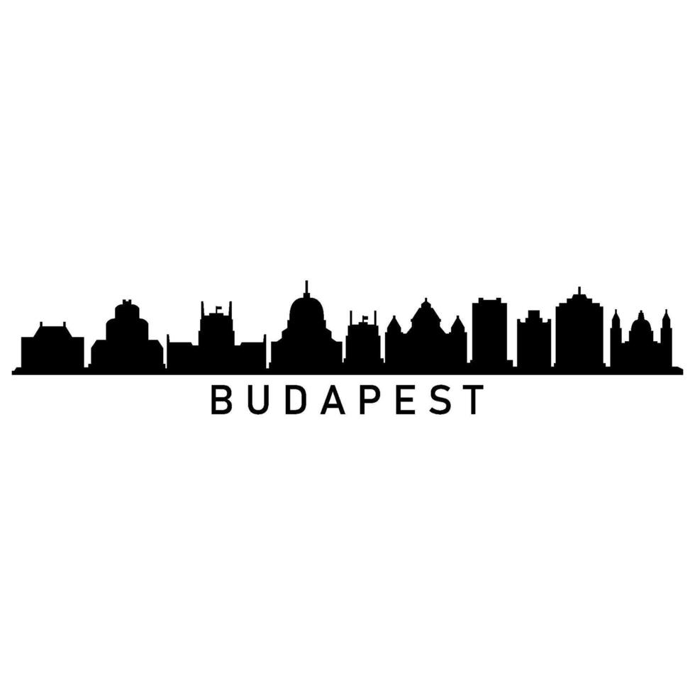 Budapest skyline on white background vector