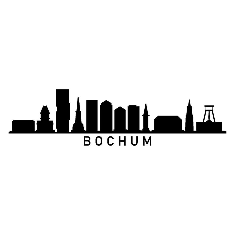 Bochum skyline on white background vector