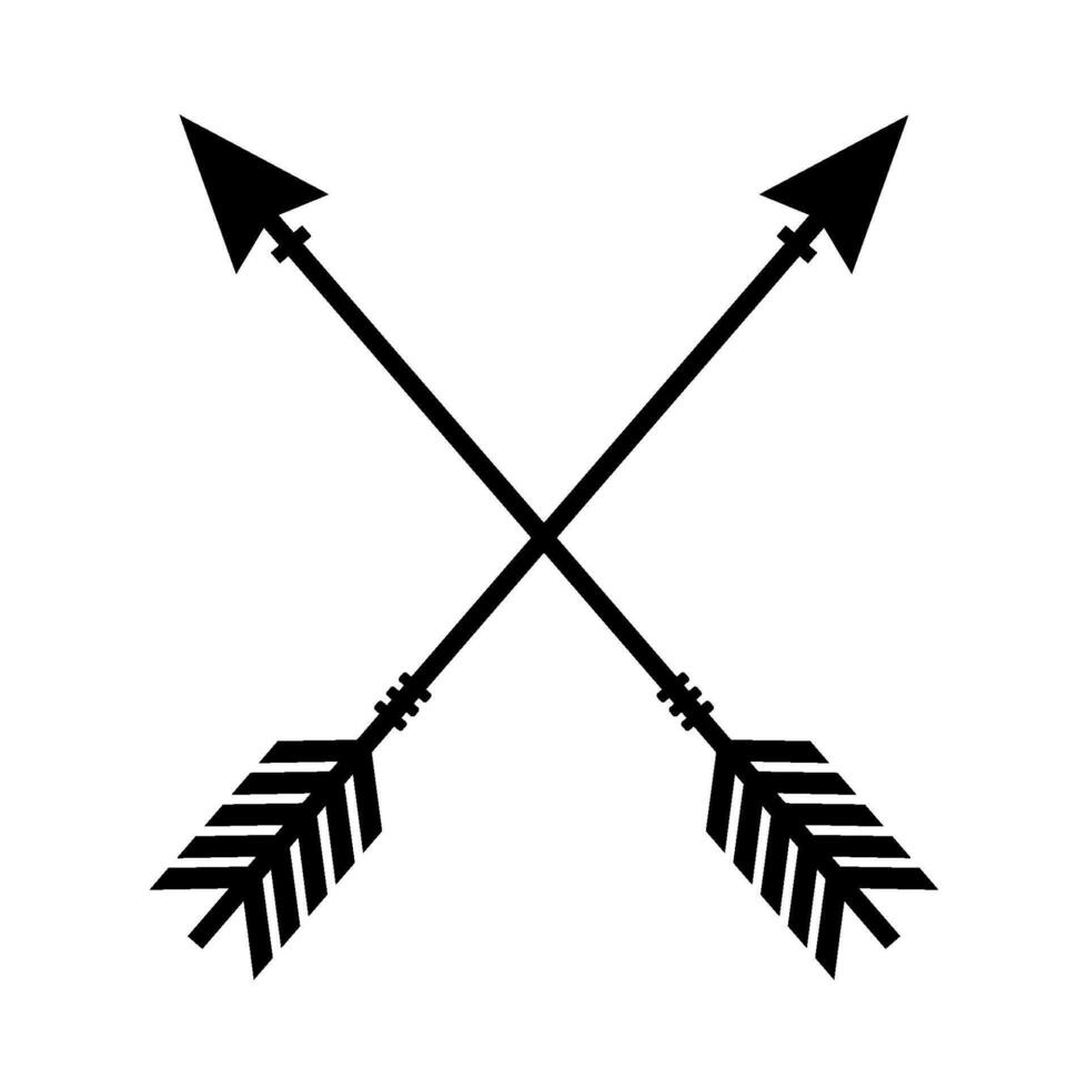 Crossed arrows illustrated on white background vector