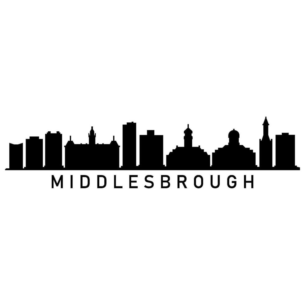 Middlesbrough skyline illustrated on white background vector