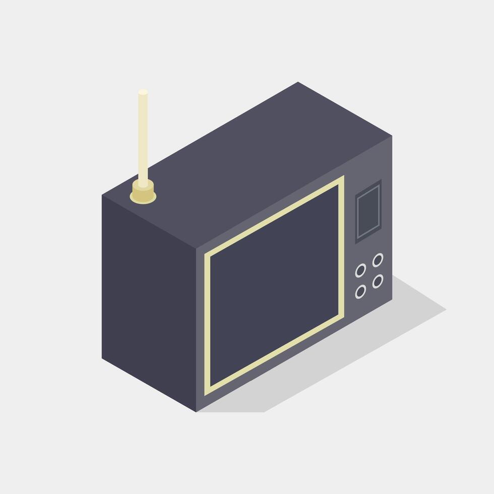 Illustrated isometric television vector