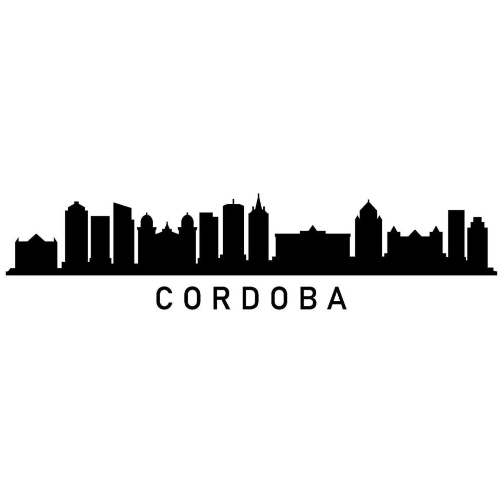 Cordoba skyline on white background vector