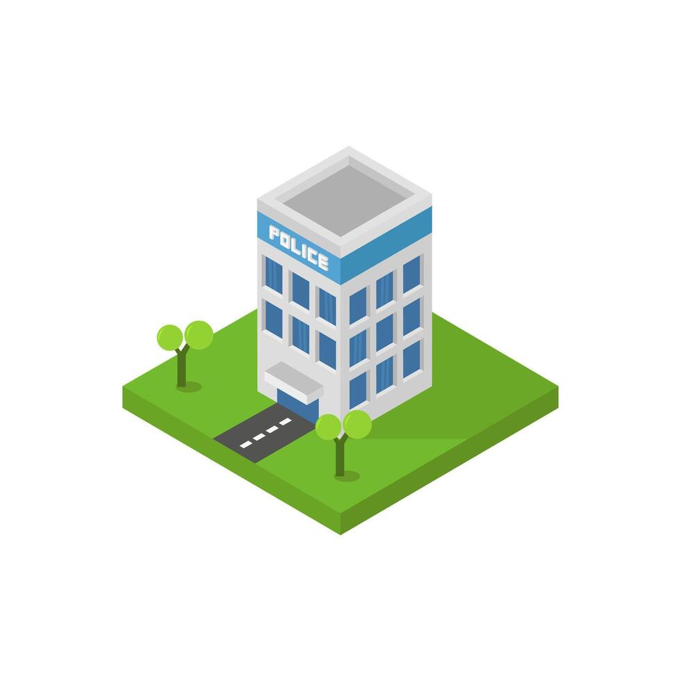 Isometric police station on a background vector