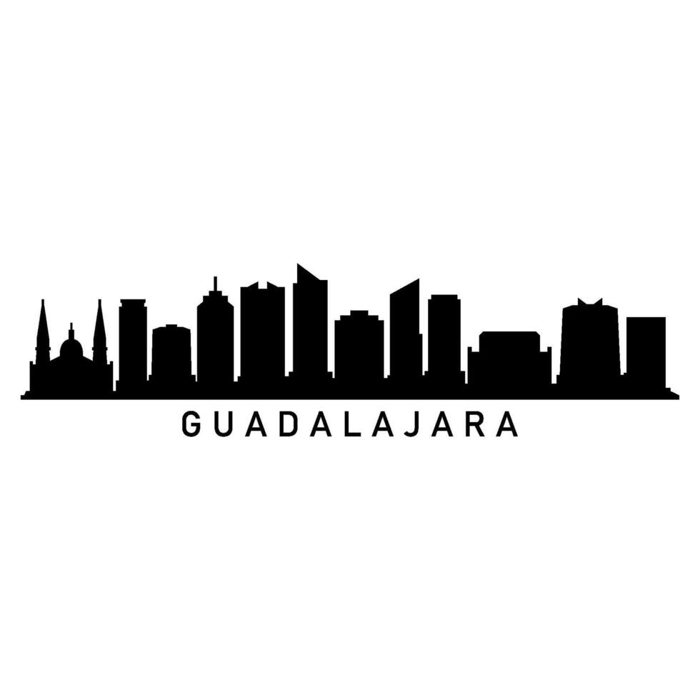 Guadalajara skyline illustrated on white background vector