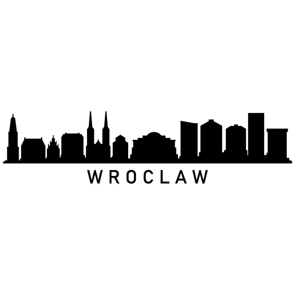 Illustrated wroclaw skyline vector