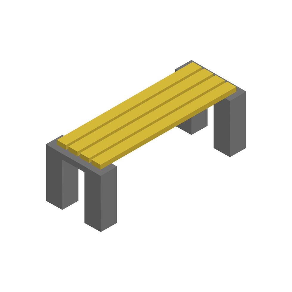 Bench isometric on a background vector