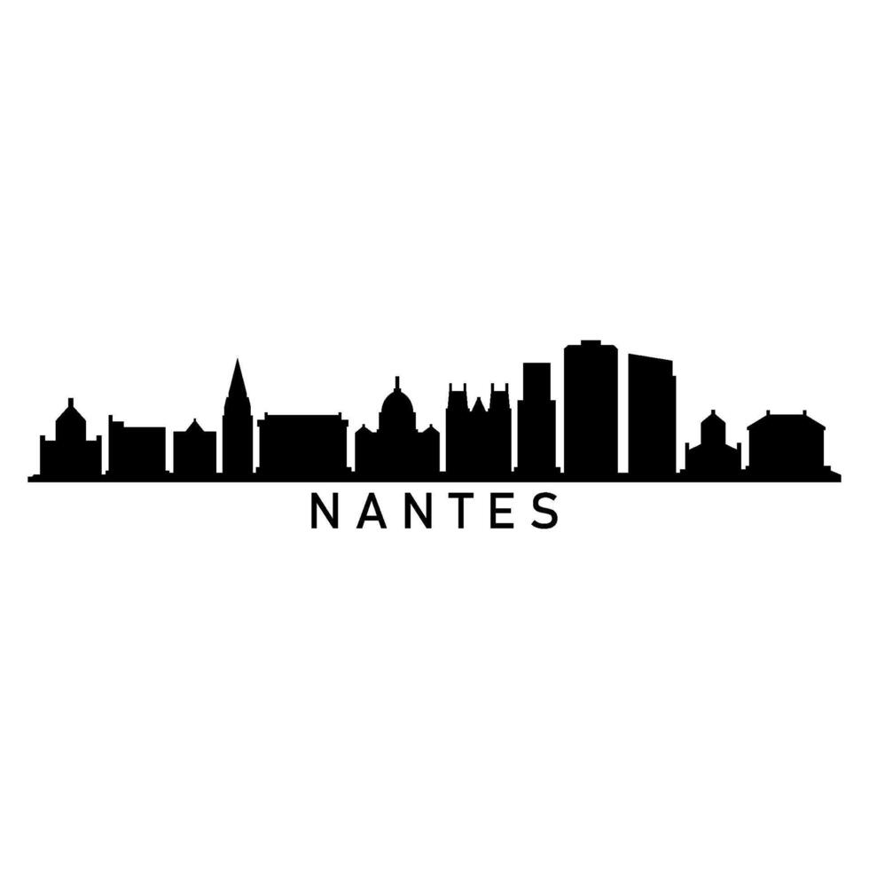 Nantes skyline illustrated on white background vector