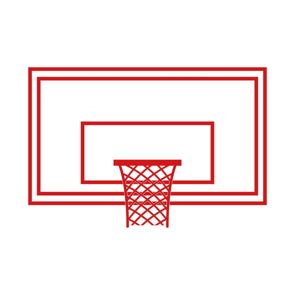 Basketball hoop illustrated on white background vector