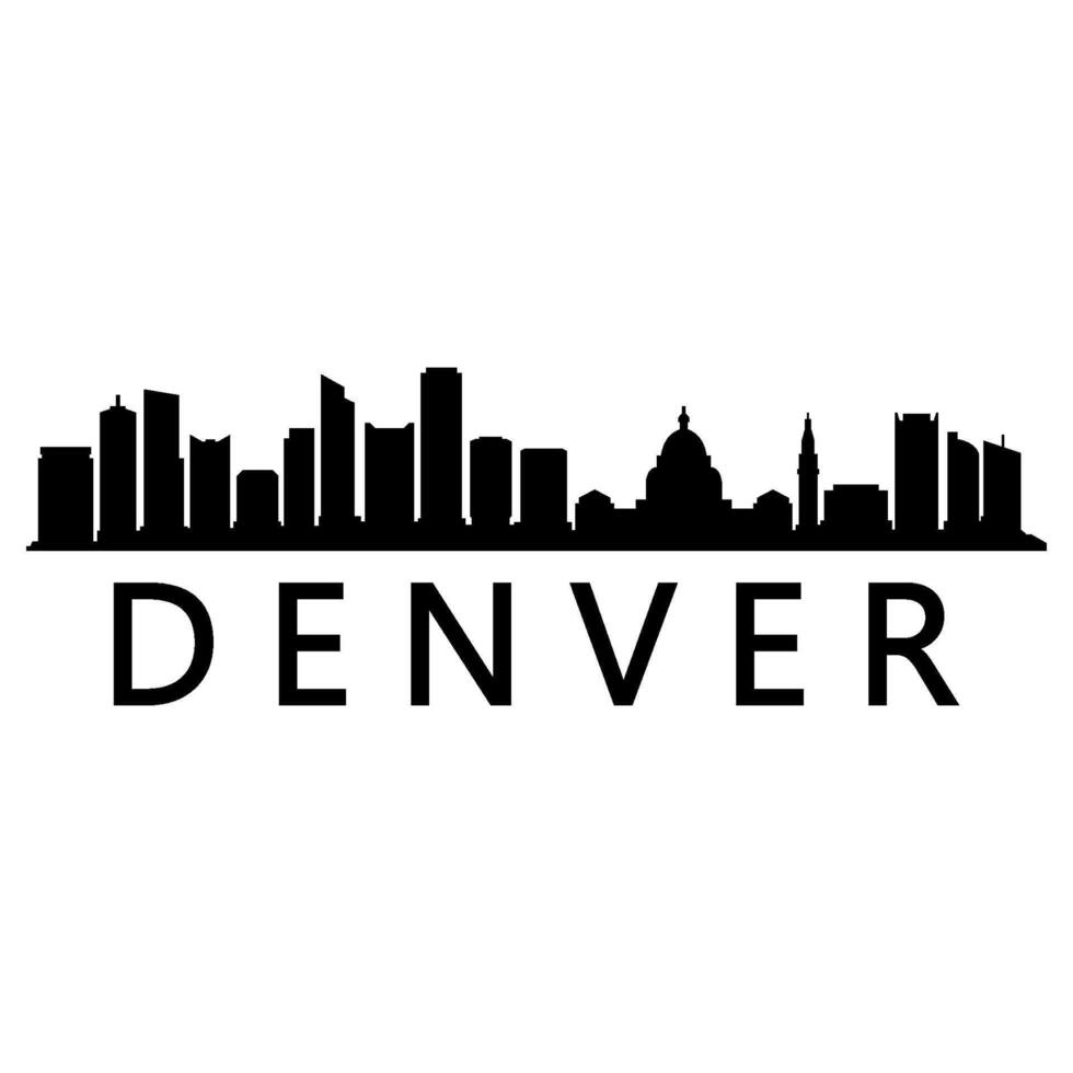Denver skyline on white background vector